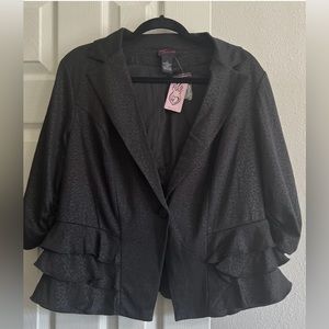Womens Torrid black leopard ruffle jacket - NWT - 0x